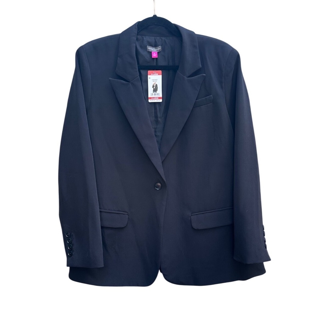 Vince Camuto Womens Black One Button Blazer Jacket NWT V362948V XL